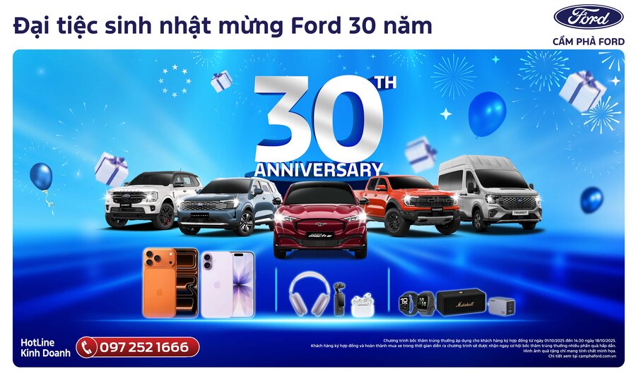 Cẩm Phả Ford Tưng Bừng Ưu Đãi Tháng 10 – Mừng 30 Năm Ford Việt Nam