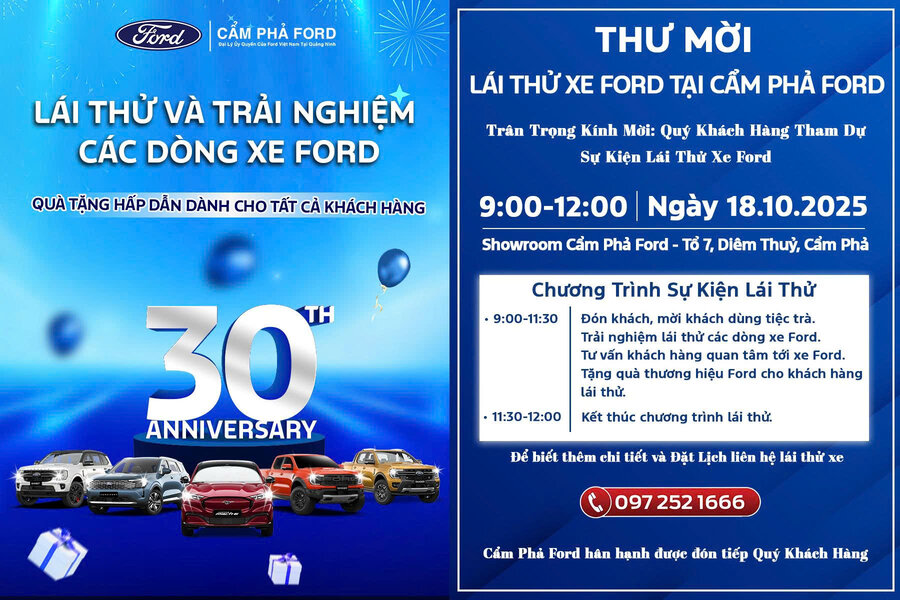 Lái Thử & Trải Nghiệm Xe Ford – Cảm Xúc Lái, Công Nghệ Đỉnh Cao Tại Cẩm Phả Ford!