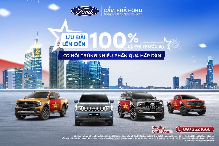 Tháng 9 rực rỡ ưu đãi – Cơ hội vàng sở hữu xe Ford tại Cẩm Phả Ford